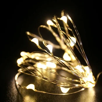1/2/3/5/10 М, светодиодная лампа с медным проводом, AA, на батарейках, Рождественская елка, гирлянды, украшение для Свадебной вечеринки, светодиодная гирлянда, Сказочный свет