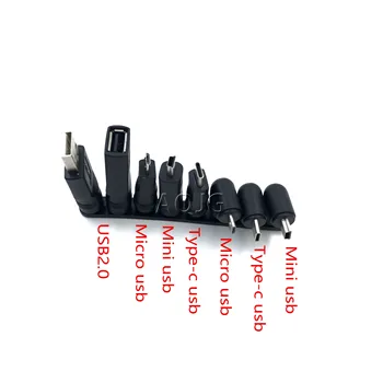 1 комплект/8 шт. Обычно используемый USB-комплект 5,5*2,1 мм с гнездовым разъемом для Mini/Micro/Type-C/USB 2,0 с разъемом питания постоянного тока