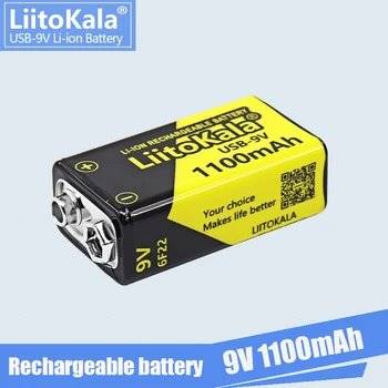 1 шт. LiitoKala USB-9V 1100 мАч литий-ионный аккумулятор подходит для камеры, игрушечного мультиметра, пульта дистанционного управления, микрофона KTV