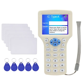 10 Частотный Считыватель смарт-карт NFC Writer RFID Копировальный аппарат Дубликатор 125 кГц 13,56 МГц USB-Копия Зашифрованного ключа UID Карты