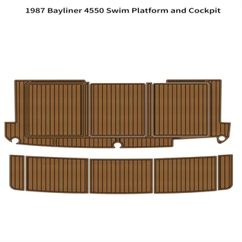 1987 Bayliner 4550, Платформа для плавания, кокпит, лодка, EVA Пена, Палуба из Тикового дерева, Коврик для пола