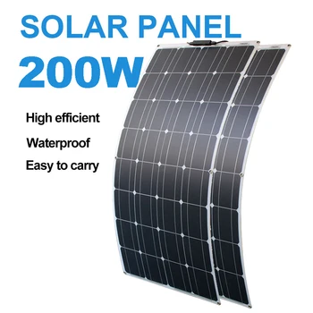 200 Вт Campervan Солнечная Панель 100 Вт для Сарая на крыше Фотоэлектрическая Солнечная батарея 500 Вт 400 Вт 300 Вт Гибкая 12 В Солнечная панель Для зарядки аккумулятора