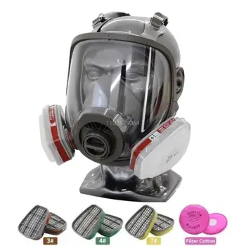 6800 полнолицевая маска респиратор противогаз кислотная/органическая/аммиачная краска химический пестицид лабораторная пыль многофункциональный фильтр Противогаз