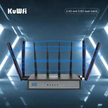 KuWFi 5G Wifi Маршрутизатор 1800 Мбит/с SIM-маршрутизатор Дальнего Действия Мощный Wifi Усилитель Модем WiFi Удлинитель Усилитель сигнала Сетчатый маршрутизатор