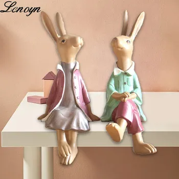 Lenoyn Пара Украшений с Кроликом Подвесные Ножные Поделки Удобные Украшения для сельского Дома Из Смолы