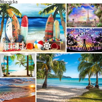 Mocsicka, Тропический пляж, Фотографии для вечеринок, Летнее море, Свадьба, День Рождения ребенка, Свадебный душ, Декор для фотостудии
