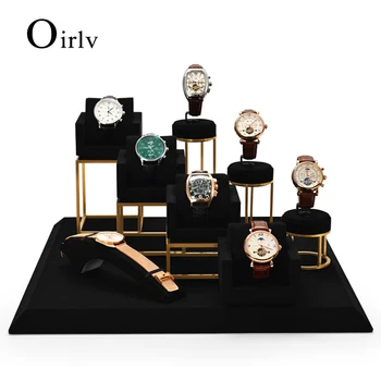 Oirlv, Новый набор реквизита для показа часов из черного металла, Подставки для часов с микрофиброй, Органайзер для ювелирных изделий, подставки для магазина