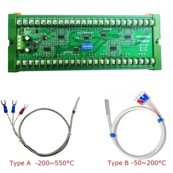 RS485 16AI Аналоговый вход PT100 RTD Модуль сбора данных датчика температуры для тестирования литиевой батареи Программное обеспечение для настройки ПЛК