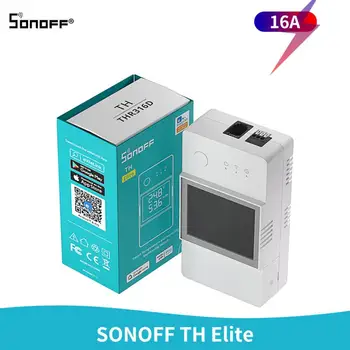 SONOFF TH Elite 20A/16A WiFi Умный Переключатель контроля температуры и влажности Умный дом работает с DS18B20/MS01/RL560