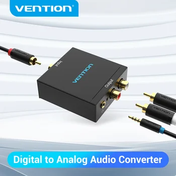 Vention Цифроаналоговый Аудиопреобразователь, адаптер 3,5 мм, Разъем RCA, Коаксиальный сигнал Оптического волокна для Усилителя Ps4