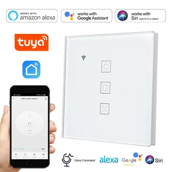 WiFi Умный переключатель жалюзи для штор Tuya с электроприводом Работает с Alexa Echo Google Home Умный дом