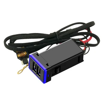 Автомобильное зарядное устройство для Быстрой зарядки с QC3.0 USB 2 порта, Разноцветный светодиодный адаптер для зарядки, легко подключаемый и воспроизводимый для TOYOTA