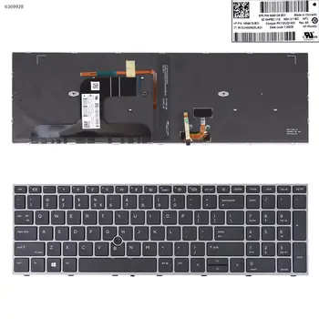 Американская Клавиатура для ноутбука HP ZBOOK Fury 17 G7 M04679-B31 M20128-B31 -001 NSK-X11BC С СЕРОЙ РАМКОЙ и черной подсветкой с точечной ручкой