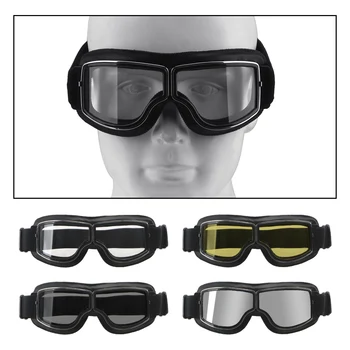 Ветрозащитные Мотоциклетные очки, Винтажные Мотоциклетные очки, Маска для мотокросса, Пылезащитный Шлем в стиле Стимпанк, Защитные очки