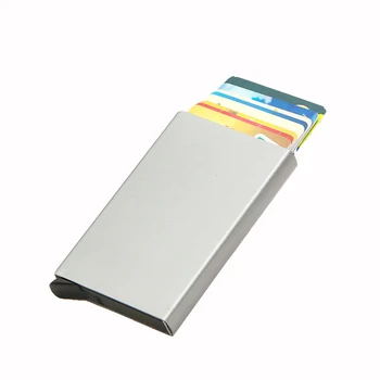 Всплывающая RFID-блокировка Минималистичный алюминиевый тонкий визитница для кредитных банковских карт, кошелек, сумка-зажим для хранения, коробка