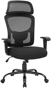 высокое Офисное Кресло Эргономичное Кресло с Широким Сиденьем 400 фунтов Кресло для руководителя с Поясничной Поддержкой Регулируемый Подлокотник Высокий Подголовник