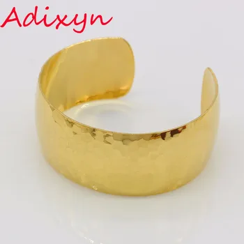 Женские браслеты Adixyn Dubai Gold Width Золотого цвета/Медь, Модный Браслет, Ювелирные изделия, Африканский/эфиопский/арабский Браслет, свадебный подарок