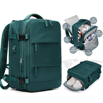 Женский Рюкзак для ноутбука 15,6 дюймов для девочек-подростков, USB-зарядка, школьный Рюкзак, Независимая сумка для обуви, дорожный Рюкзак, рюкзак на открытом воздухе