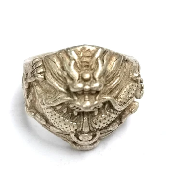 Китайское Тибетское серебряное кольцо с драконом, отличная коллекция подарков для мужчин и женщин