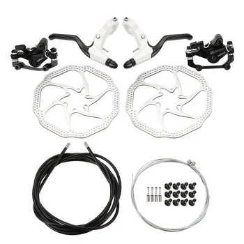Комплект велосипедных тормозов Механический тормоз для горного велосипеда Передний задний комплект с дисковыми роторами 160 мм Встроенные тормозные колодки Велосипедные детали