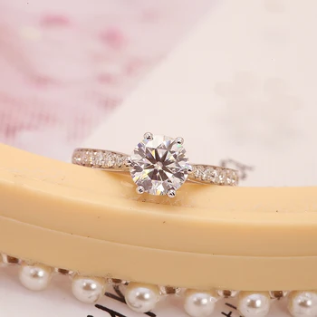 Круглое кольцо с отличной огранкой 1,00 карата DE Color CVD HPHT с бриллиантом, выращенным в лаборатории, обручальное кольцо из двухцветного золота 14 К