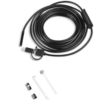 Мини-эндоскоп USB TYPE C 5,5 Мм, жесткий кабель 2 м, Змеиный бороскоп, инспекционная камера для Android смартфонов ПК