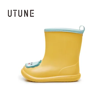Мультяшные наклейки UTUNE, детские непромокаемые ботинки, уличные нескользящие резиновые сапоги для девочек и мальчиков, милые непромокаемые ботинки для малышей