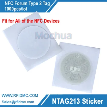 Наклейка Ntag213, NFC наклейка подходит для всех устройств с поддержкой NFC RFID-клейкая этикетка, NFC-этикетка-1000 шт.