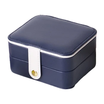 Портативная Кожаная коробка для демонстрации ювелирных изделий Органайзер Кольцо Серьги Чехол для хранения