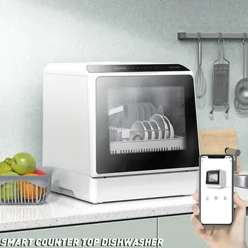 Портативная посудомоечная машина Blitzhome Smart с управлением через приложение Интеллектуальная настольная посудомоечная машина для мытья посуды BH-CDW1