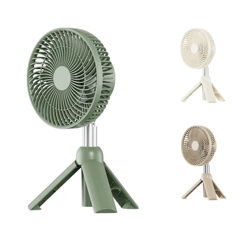 Портативный походный вентилятор, Перезаряжаемый Электрический Вентилятор, Автоматическое встряхивание головы, Потолочный светодиодный светильник, Штатив, Настольный вентилятор