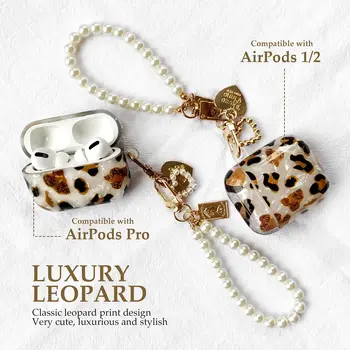 Роскошный Чехол с леопардовым жемчугом для Apple Airpods 1 2, браслет-цепочка, чехол для AirPods Pro, аксессуары для наушников Bluetooth, коробка