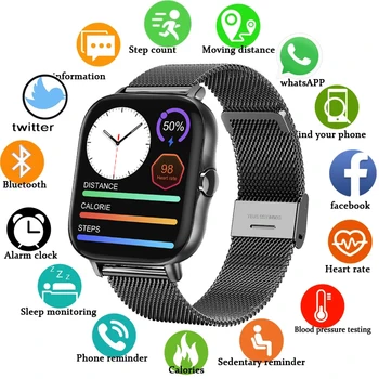 Смарт-часы с Bluetooth-вызовом Для мужчин, 1,78-дюймовый сенсорный экран, Часы с напоминанием о вызове, Частота сердечных сокращений, кровяное давление, Спортивные смарт-часы для женщин