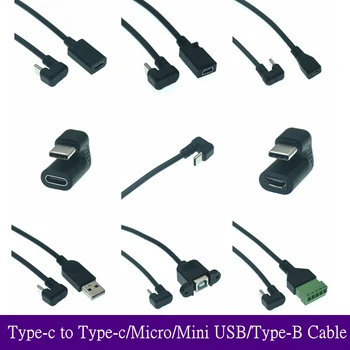Угол наклона 180 градусов Вверх-вниз USB 3.1 Type C для подключения к Micro Mini Type-B для подключения к USB otg USB-C Кабель для зарядки и передачи данных длиной 0,25 м