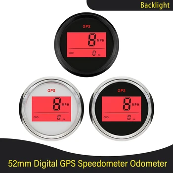 Универсальные 52 мм Цифровые GPS Спидометры, Одометры 0-999, Спидометр с GPS Антенной, 9-32 В с Красной Подсветкой, Показывает SOG ODO