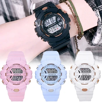 Электронные часы ярких цветов, женские мужские водонепроницаемые цифровые спортивные часы, детские многофункциональные наручные часы, повседневные ручные часы